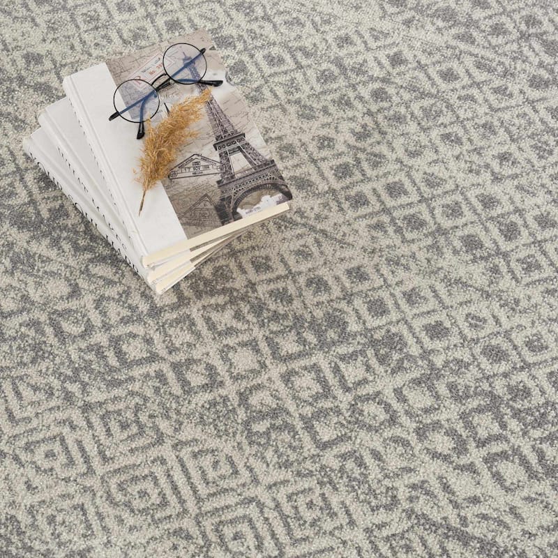 Hauteloom Askeaton Hallway, Kitchen Machine Washable Runner Rug - Teal, Blue, Gray - 2'7" x 7'3"
