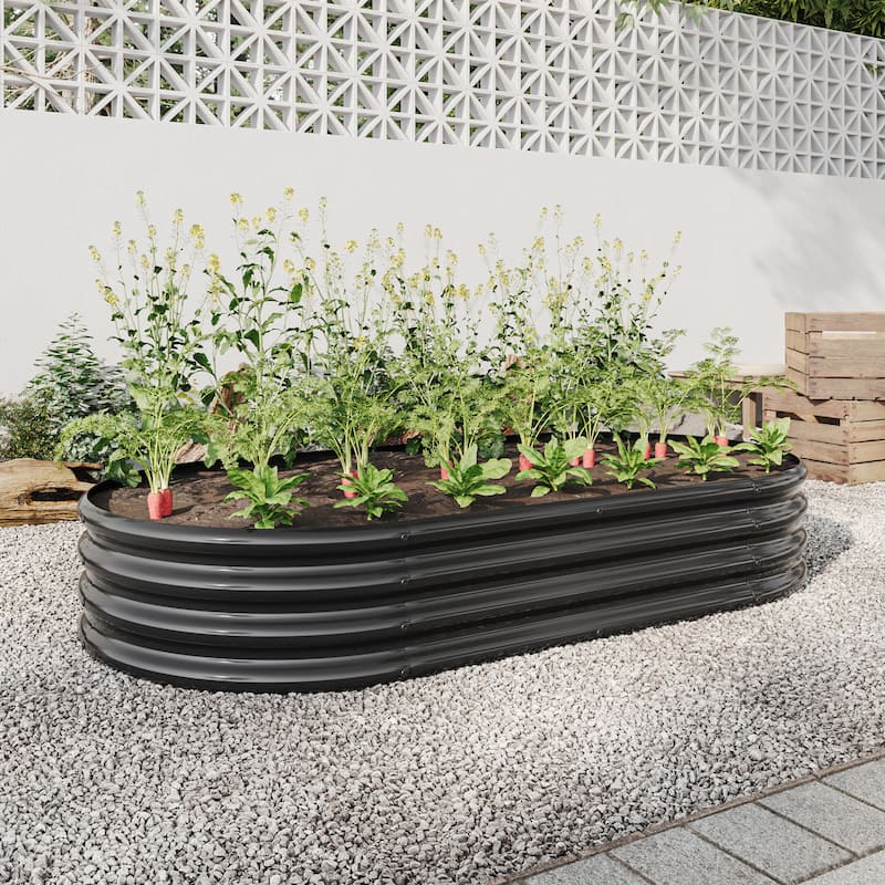 Oval Large Metal Raised Planter Bed