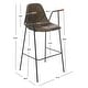 preview thumbnail 27 of 44, SAFAVIEH Tanner Mid-century Faux Leather Barstool - 25" W x 21.5" D x 39" H
