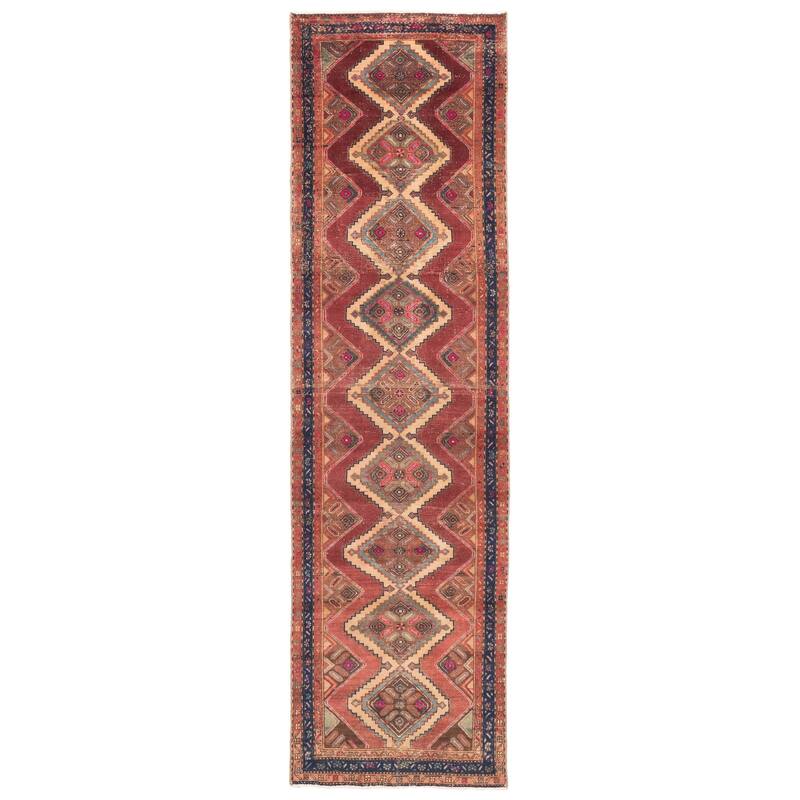 ECARPETGALLERY Hand-knotted Antalya Vintage Dark Red Wool Rug - 3'0 x 10'7