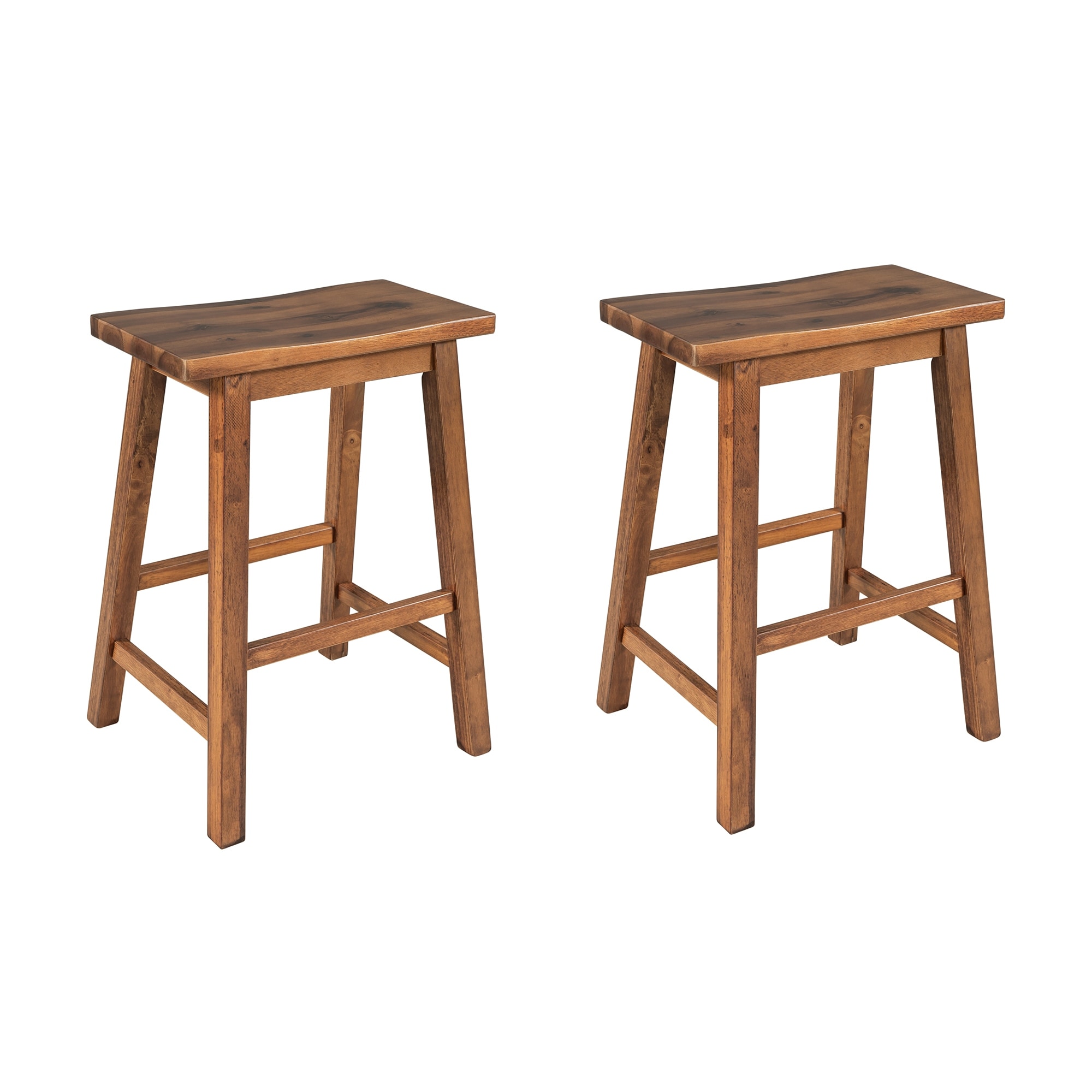 Solid Wood Saddle Seat Kitchen Counter Barstool Dining Stools Set
