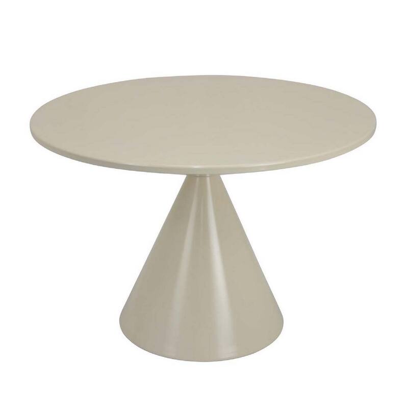 Eula Low Plant Stand Table, 24 Inch Round Tapered Metal Base, White