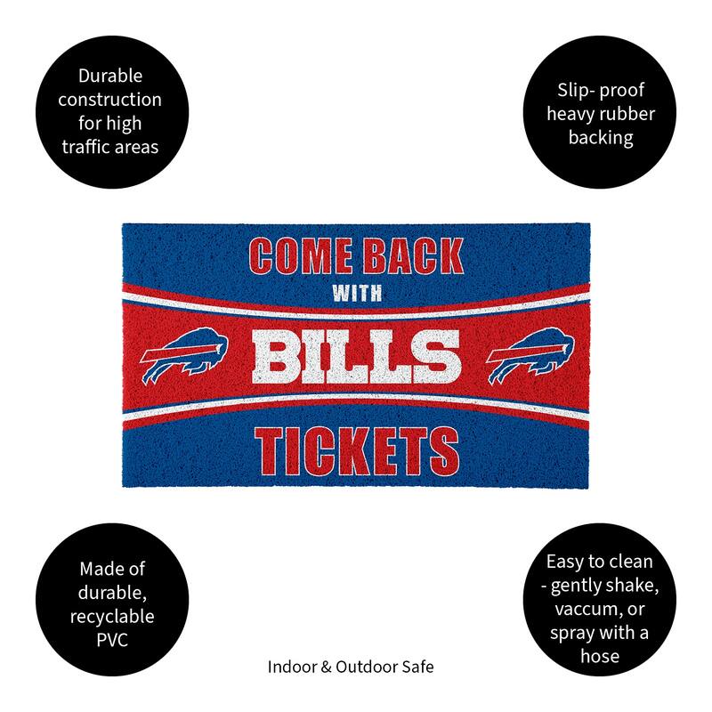 Buffalo Bills 28 in. x 16 in. PVC "Come Back With Tickets" Trapper Door Mat