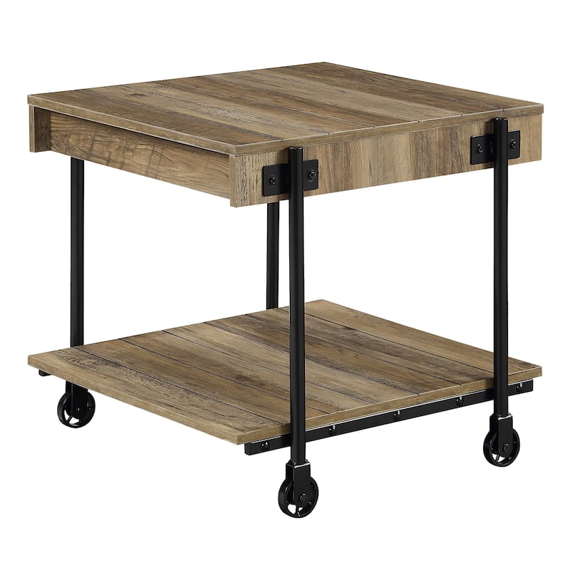 Hyssop Farmhouse Steel 2-Piece Coffee Table Set with Shelf by Furniture of America