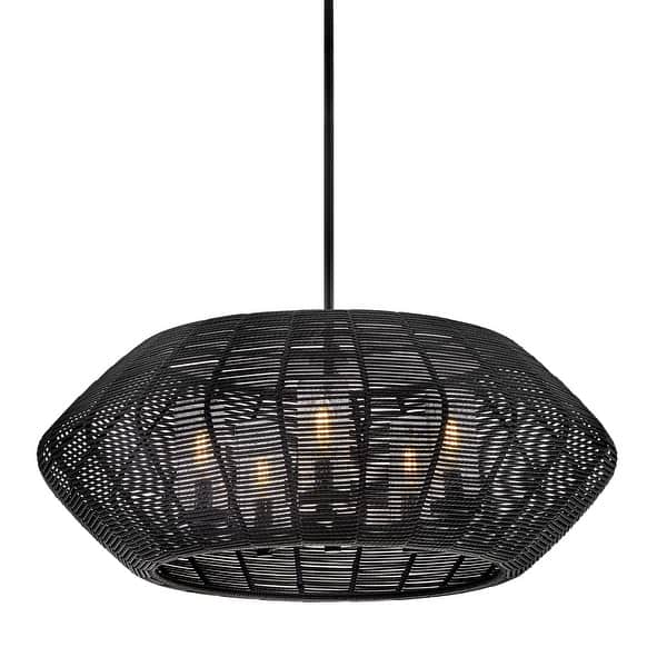 slide 2 of 9, Hinkley Lighting 10385 Luca 5 Light 28" Wide Lisa McDennon Open Air Black