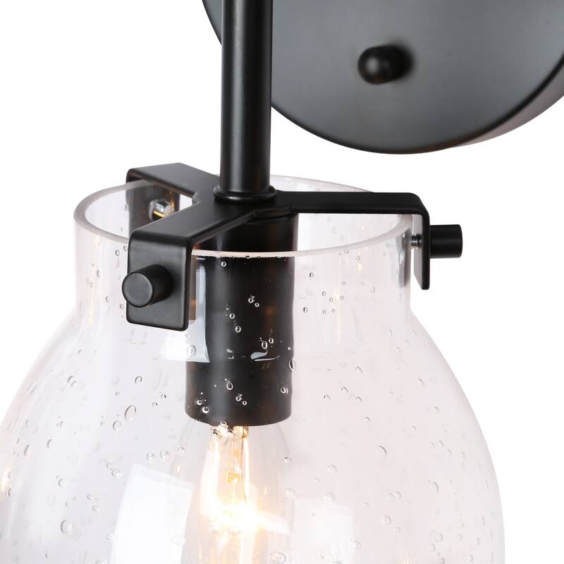 Olia Modern Farmhouse Bathroom Vanity Light Black Glass Wall Sconces