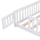 preview thumbnail 16 of 19, Queen Size Floor Bed with Door,Solid Wood Platform Bed Frame w/Fence