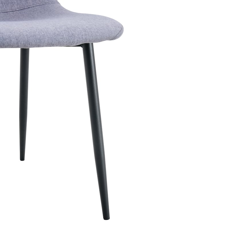 Roomfitters 5pcs Round Dining Table Set with Double Storage and Linen Cotton High Resilience Chairs
