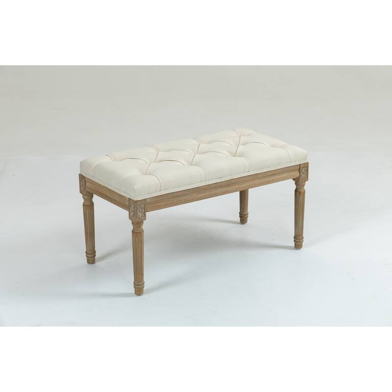 Traditional Rectangle Tufted Ottoman Bench