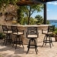 preview thumbnail 15 of 18, Outdoor Cast Aluminum Sunbrella Swivel Bar Stools Patio Bar Height Barstools with Back