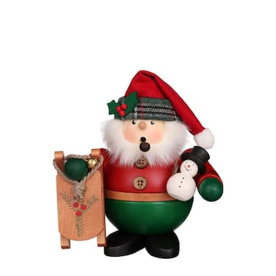 6" Christian Ulbricht Standing Santa Christmas Figure with Incense Burner and Sled
