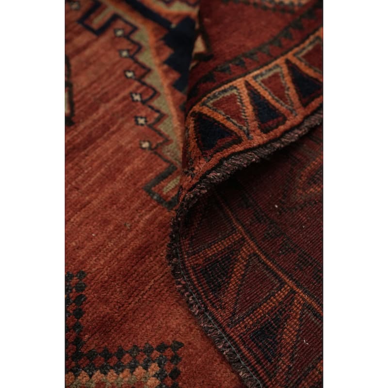 Hand Knotted Oriental 100% Wool Carpet Traditional Tribal Red Lori Area Rug - 9' 4'' X 4' 8''