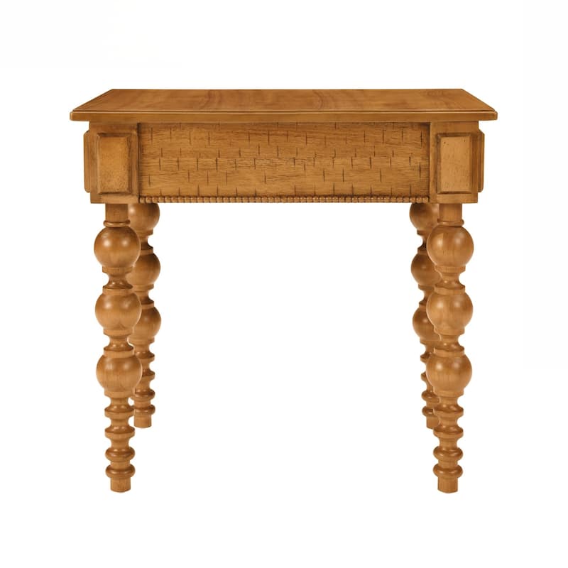 Solid Wood End Table with Drawer, Easy Assembly Vintage Narrow Sofa Side Table for Living Room
