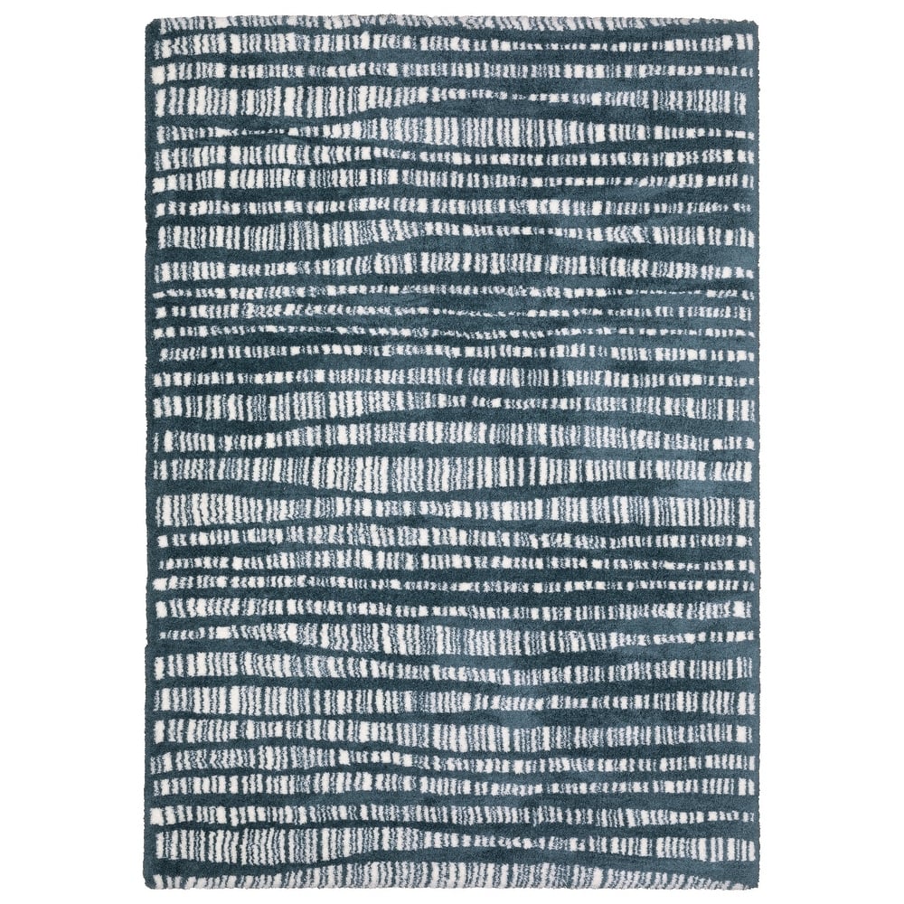 Style Haven Genoa Dashed Lines Dark Teal/ Ivory Area Rug