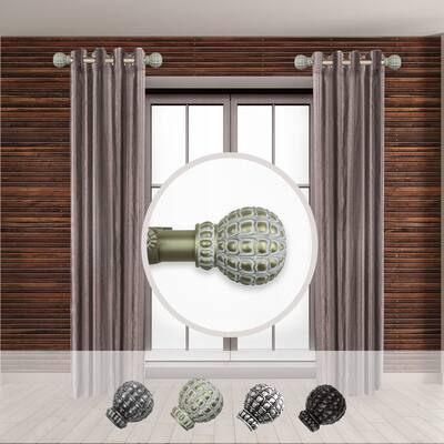 Art Nouveau Curtain Rods - Set of 2 - 12-20" - Resin Finials - Steel Rod - Home Decor - 20