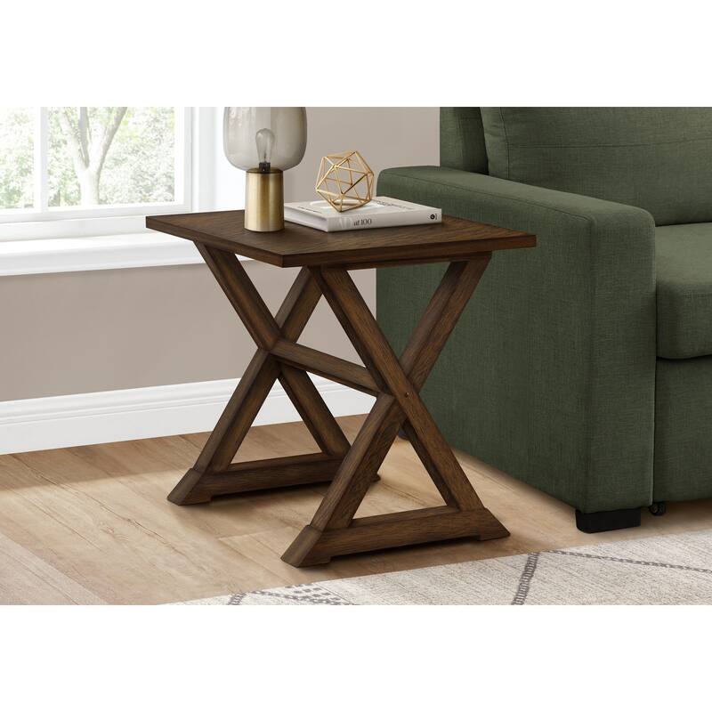 Transitional Square Accent Table, End Table Side Table for living room, Nightstand for Bedroom, Solid Wood Base