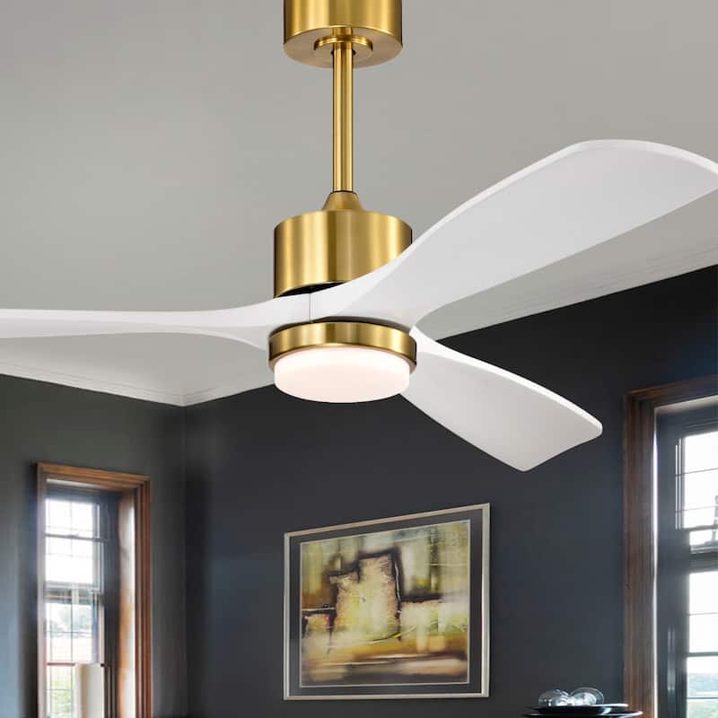 Tariq 52-inch Solid Wood and Metal Lighted Ceiling Fan with LED Lighting