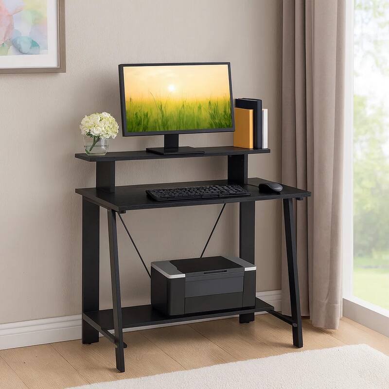Writing Desk with V Shaped Frame, Black