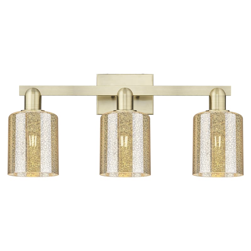 Innovations Lighting 716-3W-11-24 Cobbleskill Vanity Cobbleskill 3 - Antique Brass / Mercury