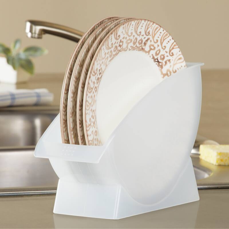 Vertical Plastic Dish Holder with Separators - 10 x 7 x 4