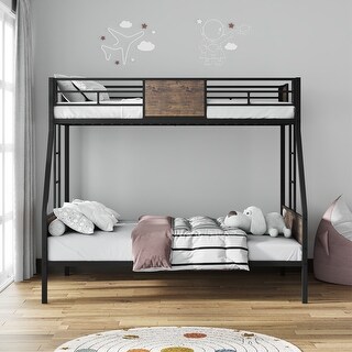 Twin Over Full Bunk Beds with Safety Guardrail and 2 Ladder - Bed Bath ...