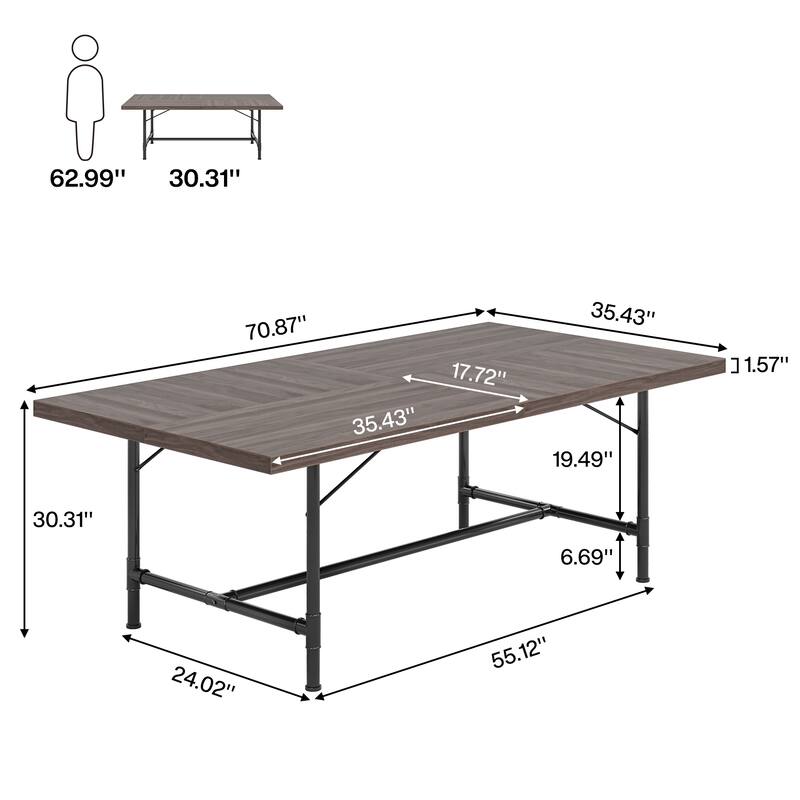 Rectangle Meeting Seminar Table for Conference Room, 70.8" W x 35.4" D