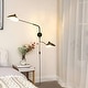preview thumbnail 3 of 6, Minimalist 2-Lights Swinging Arm Wall Lighting, Adjustable Black Wall Reading Office Lights