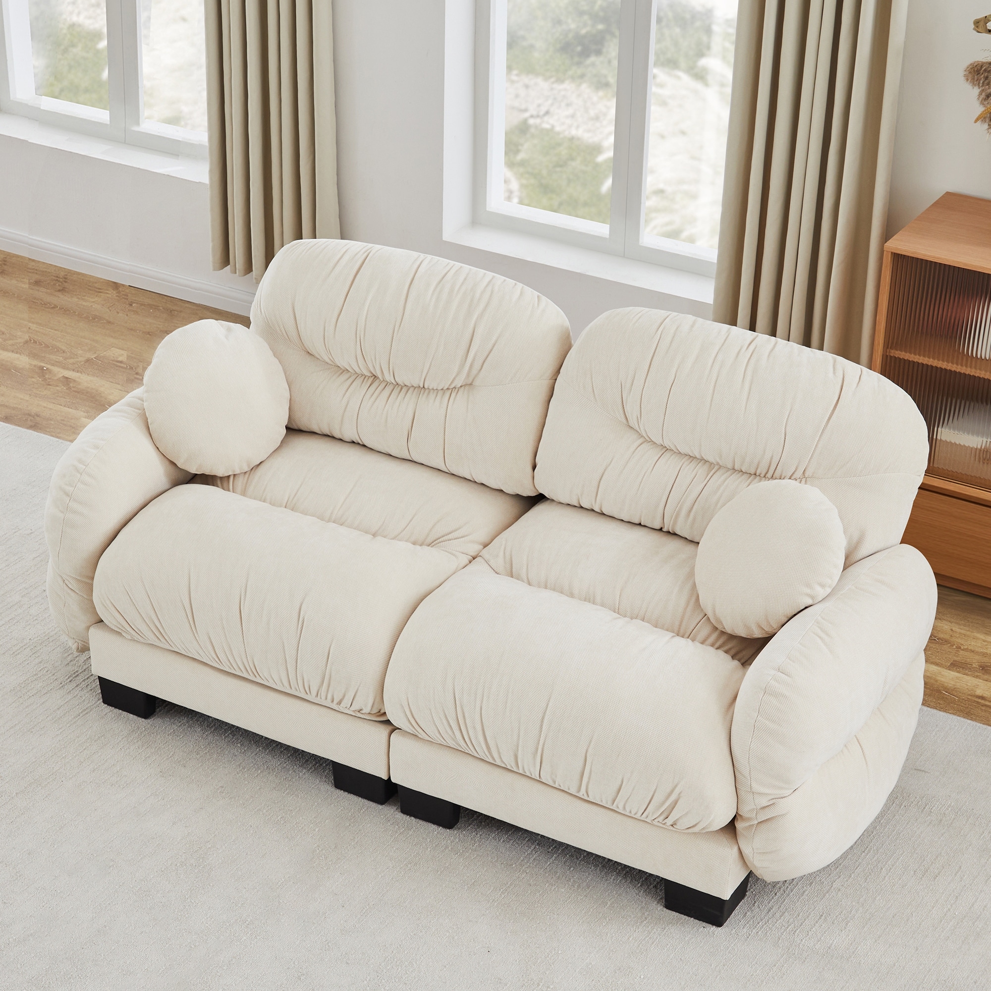 Oversized Chenille Cloud Modular Sectional Sofa with Ottoman