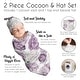 preview thumbnail 6 of 4, Sweet Jojo Designs Lavender Purple Boho Shabby Chic Floral Girl Baby Cocoon and Beanie Hat Sleep Sack 2p Set Bohemian Watercolor