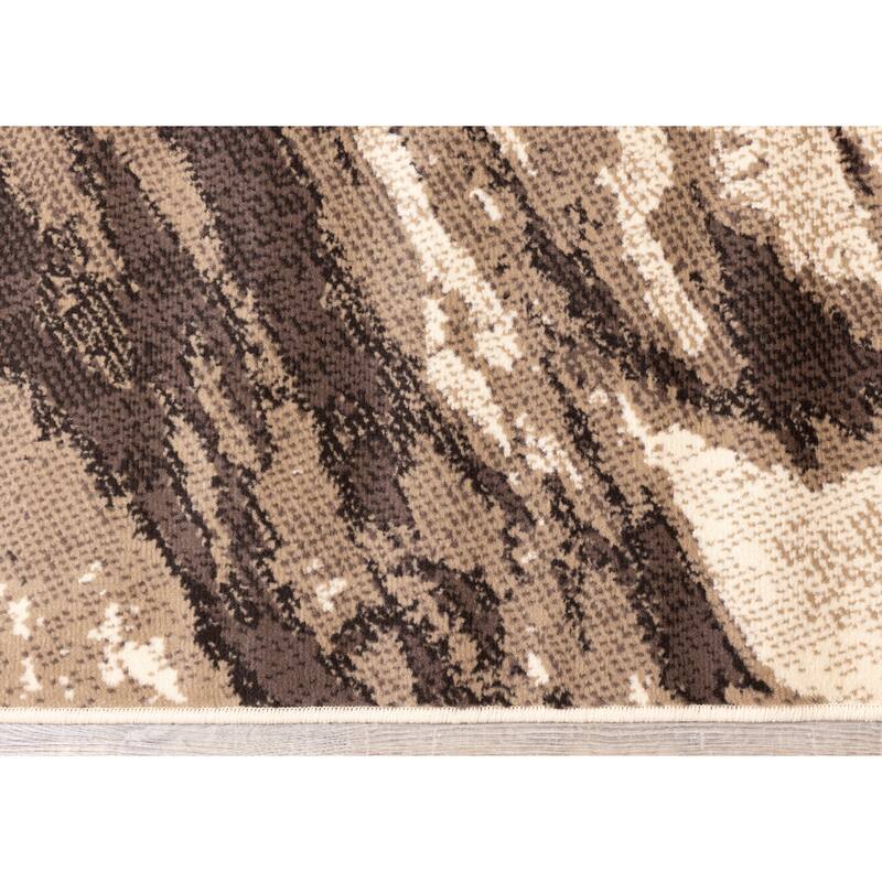 Florence Collection - Beige/Brown Granite Design Rug - 4'7" x 6'7"