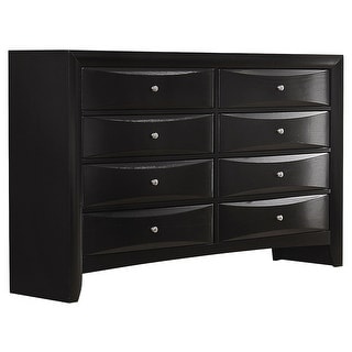 Briana Transitional Wood 8-drawer Bedroom Dresser Black