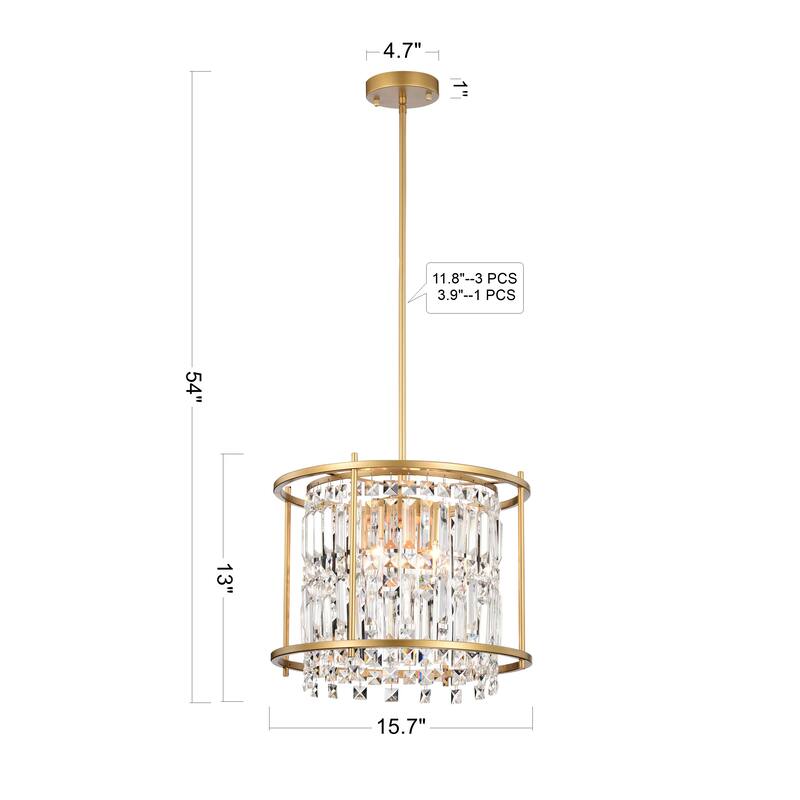 Alpamayo 4-Light Drum Chandelier for Dining/Living Room, Bedroom, Office