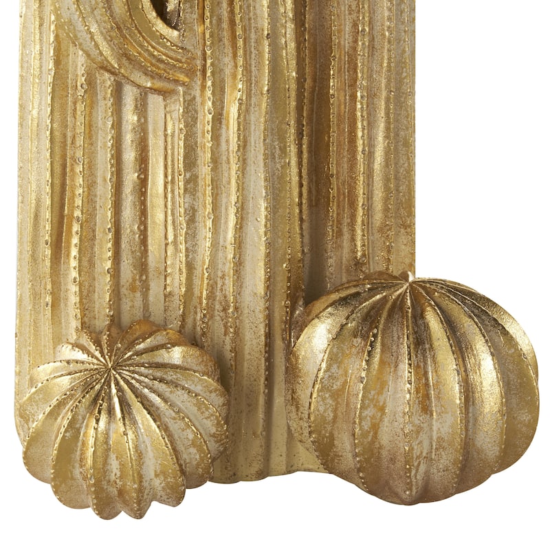 Resin Cactus Layered Decorative Sculpture - Gold - Roche River Decor