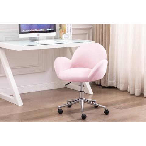 Porthos Home Quon Velvet/ Chrome Swivel Office Chair