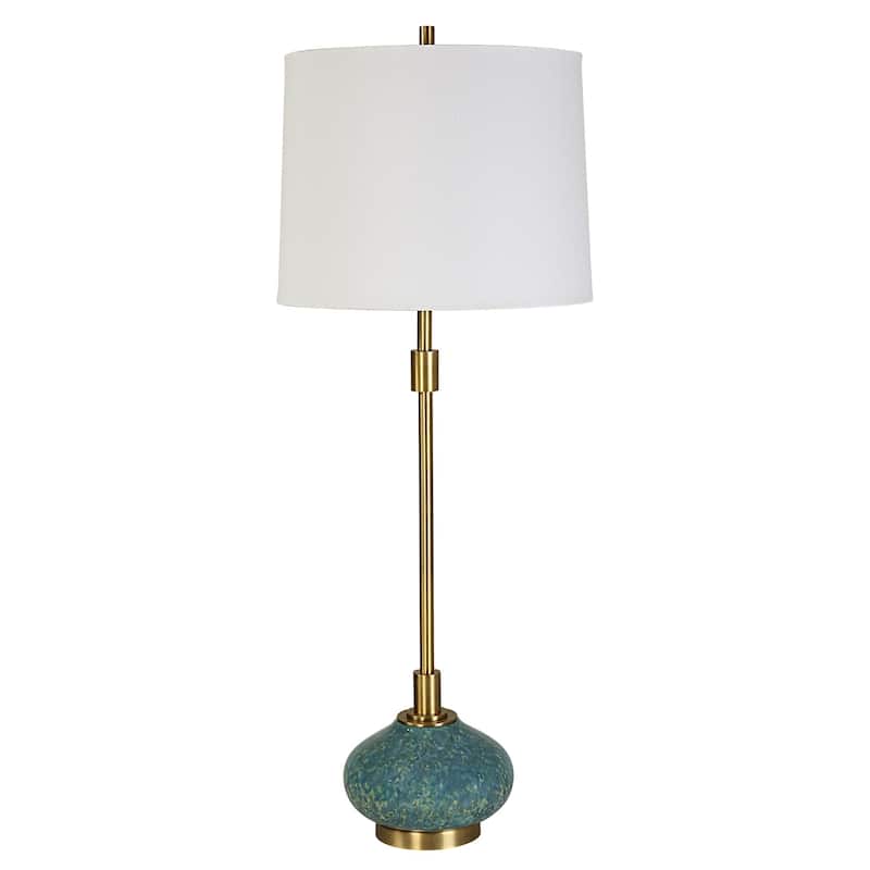 Drip Glaze Buffet Lamp - 34" - Seafoam Green
