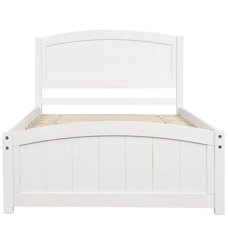 Wood Platform Bed with Headboard, Footboard