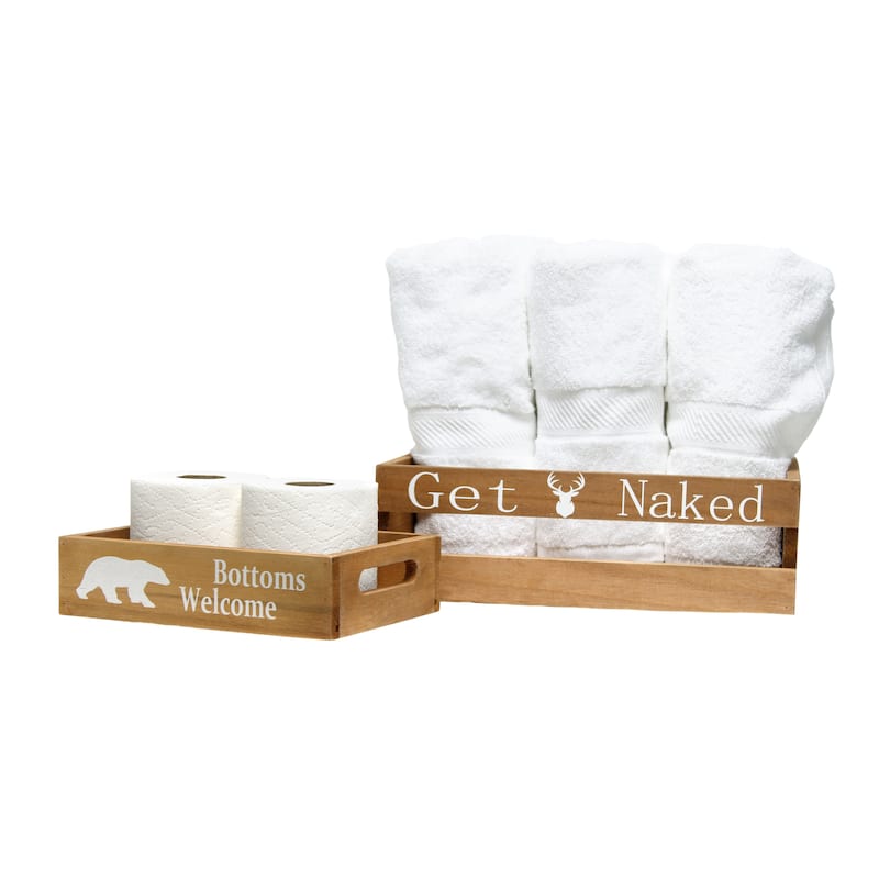 Elegant Designs Three Piece Decorative Wood Bathroom Set
