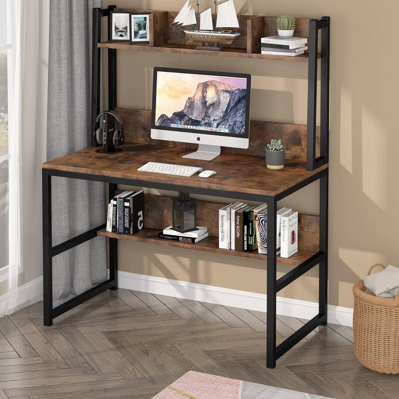 Computer Desk with Hutch