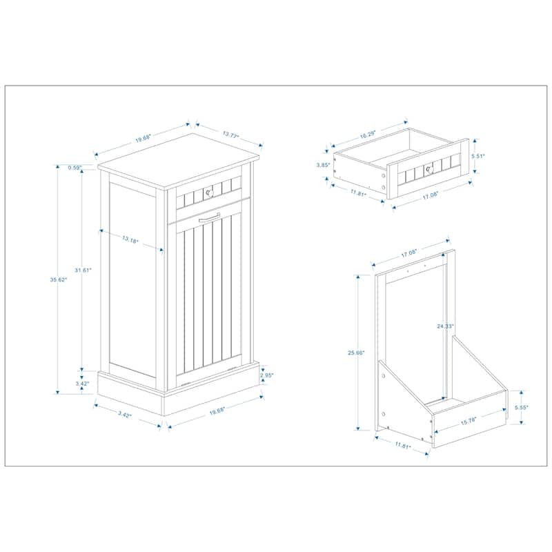 One Drawers and One-Compartment Tilt-Out Kitchen Trash Cabinet