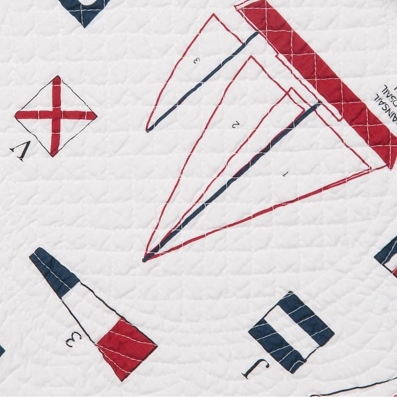Windward Port Cotton Quilted Round Reversible Placemat Set of 6 - Set of 6