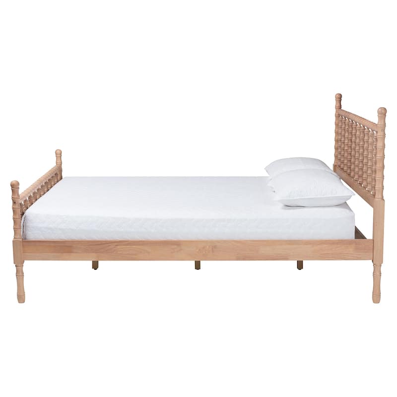 Laurent Platform Bed - Spindle Bed Frame with Bamboo-Style Turned Posts, Cottage Farmhouse Bedroom Furniture, Queen
