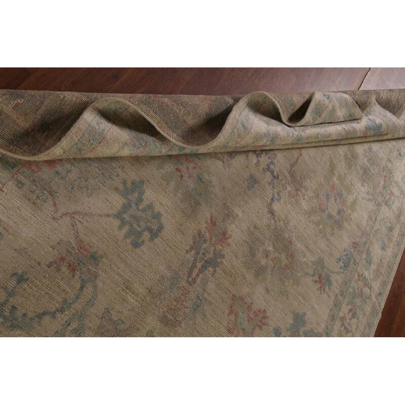 Vegetable Dye Oriental Oushak Turkish Rug Hand-Knotted Wool Carpet - 5'10"x 8'8"