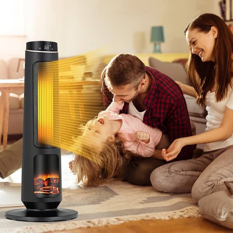 1500W Electric Space Heater PTC Fast Heating Ceramic Heater 3D Flame