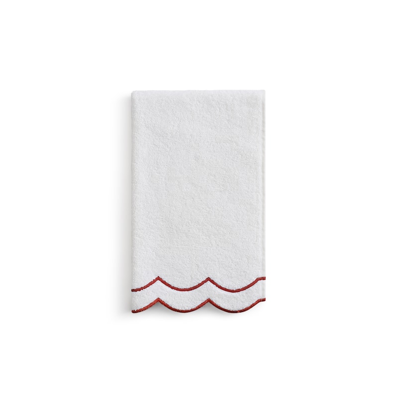 Peri Home Scallop Hand Towel - 16x27 - Chili Red