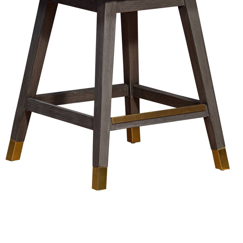 Amalie Upholstered Bar Stool, Swivel Counter Chair with Solid Wood Frame