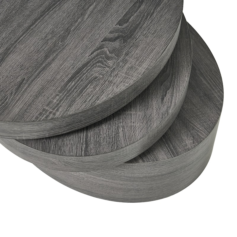 Small Oval Mod Rotatable Coffee Table,Modernesque Rotating Coffee Table-Matte Black