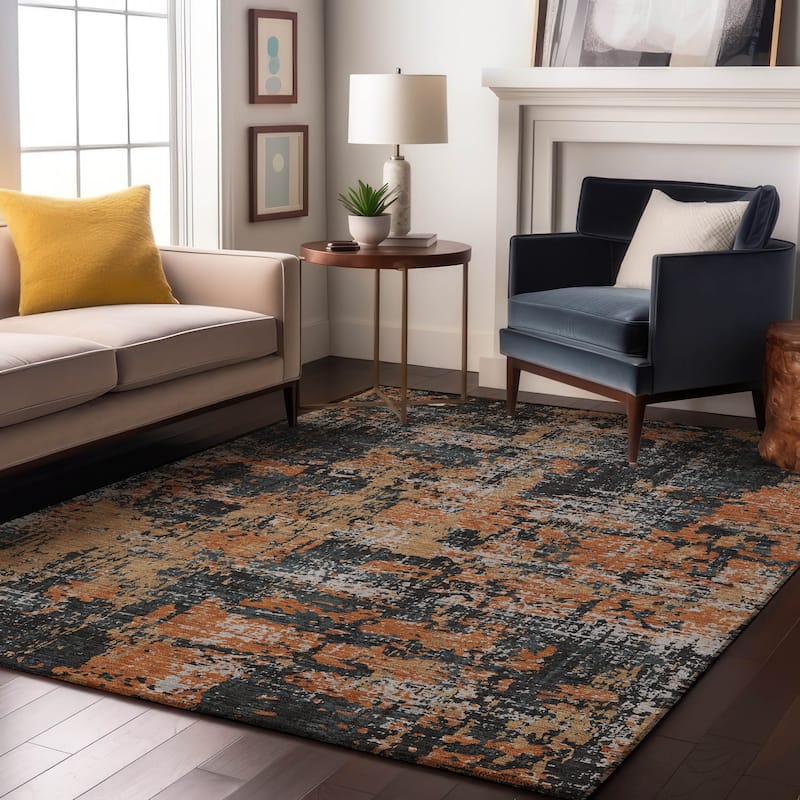 Premium Washable Super Soft Abstract Acree Mayfield Rug - Charcoal - 10' x 14'
