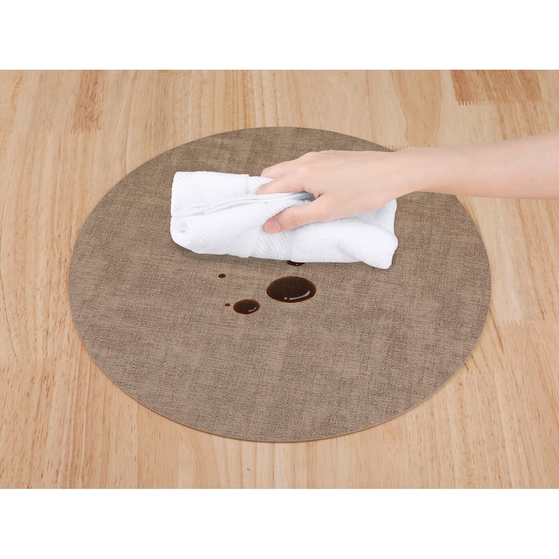 Set of 6 Placemats for Kitchen Dining Table Decor, Faux Leather - 13*13in