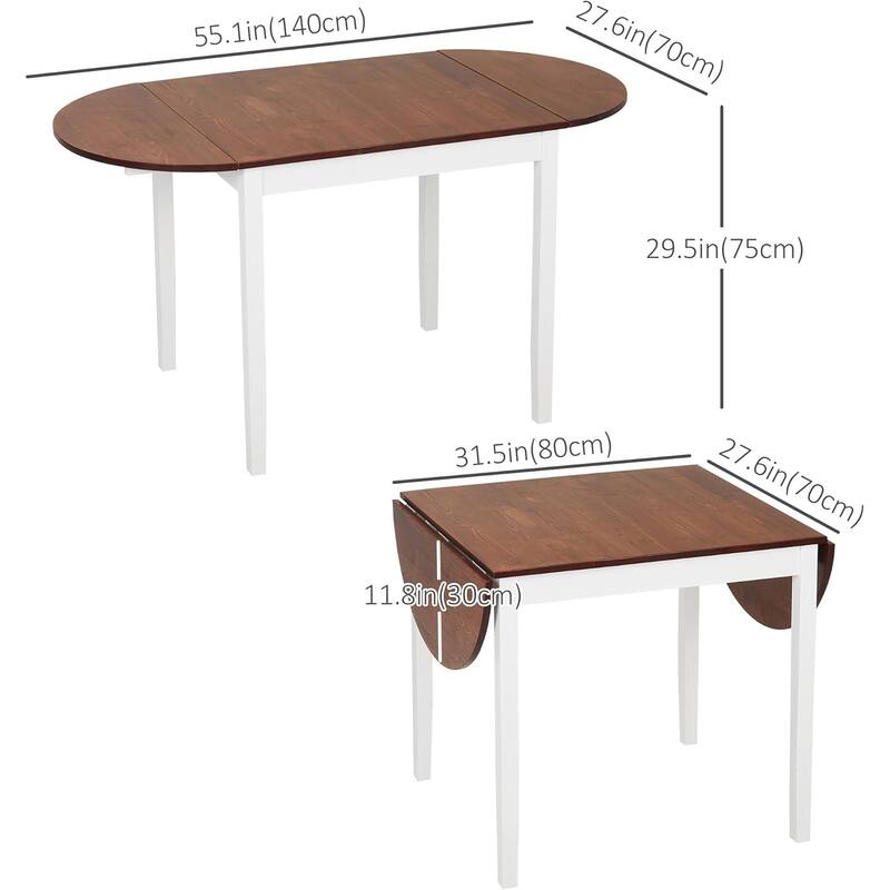 Solid Wood Folding Dining Table Expandable Folding Round Table