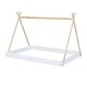 preview thumbnail 4 of 16, Tent Floor Bed With Triangle Structure, White+Natural